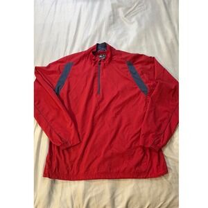 Adidas Golf Pullover Jacket Mens XL Red Quarter‎ Zip Long Sleeve Performance